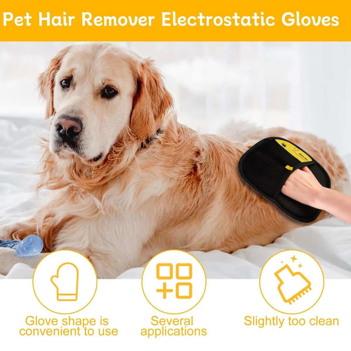Electrostatic Pet Hair Remover Gloves for Dogs and Cats