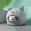 Cat Head-Shaped Cozy Cave Bed for Small to Medium Pets