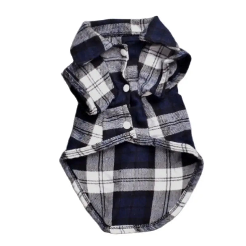 British Style Plaid Pet Shirt Jacket for Small Dogs and Kittens