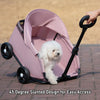 Foldable Pet Stroller with Sun Canopy