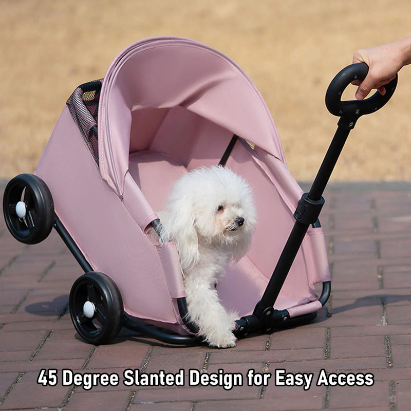 Foldable Pet Stroller with Sun Canopy