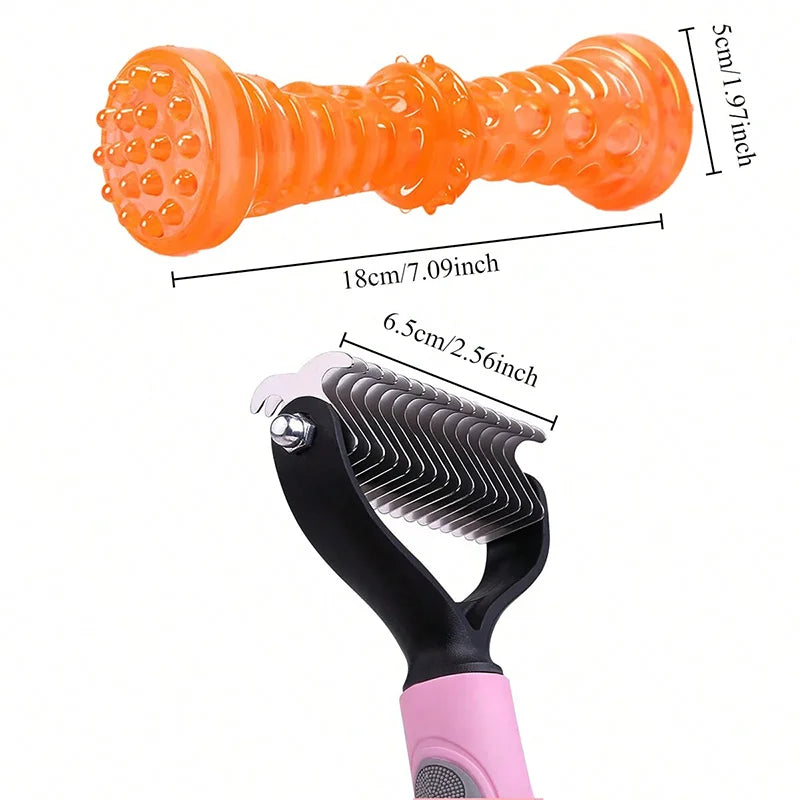 Double-Sided Stainless Steel Dematting Comb for Dogs and Cats