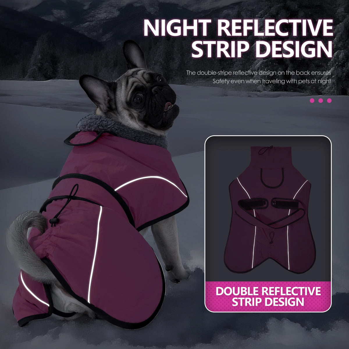 Reflective Dog Coat with Adjustable Fit