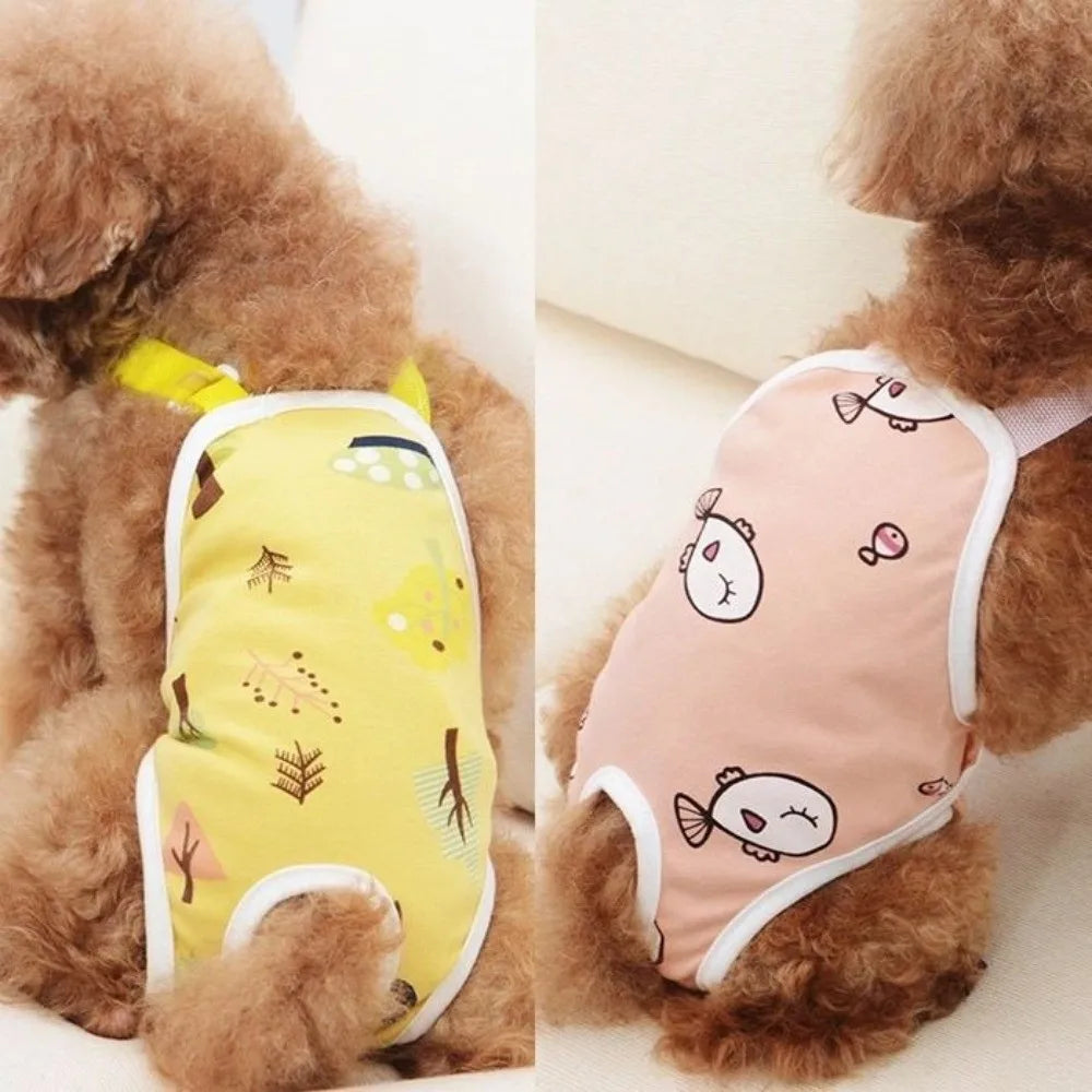 Adjustable Washable Dog Sanitary Pants with Shoulder Straps