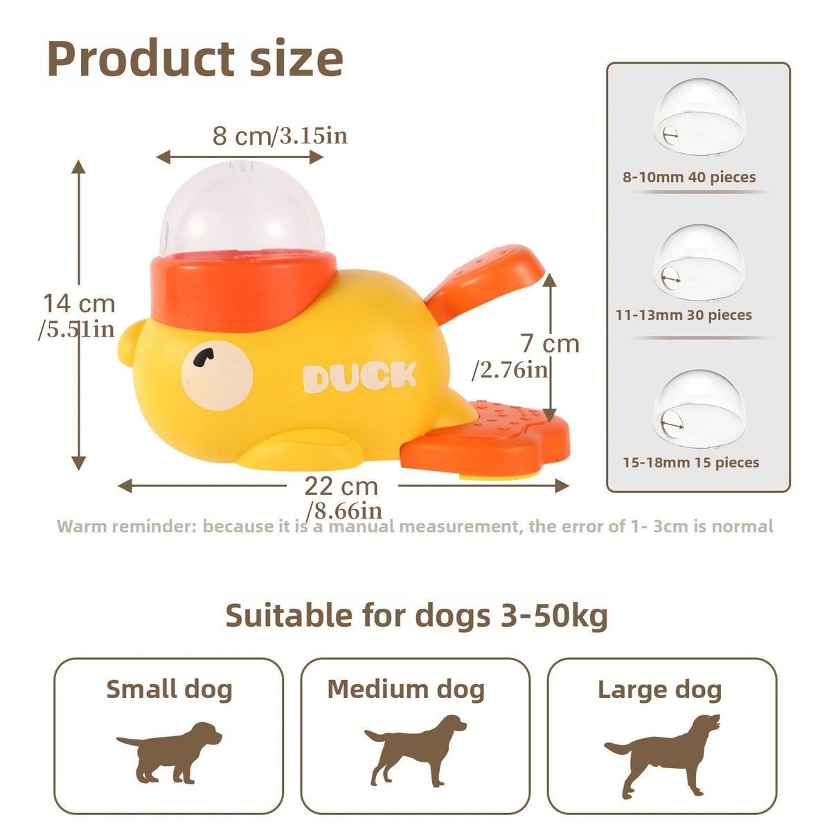 Interactive Treat Dispenser Dog Toy – Cute Yellow Duck Puzzle Feeder