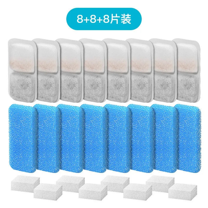Cat Water Fountain Filter Replacement Set with Sponges