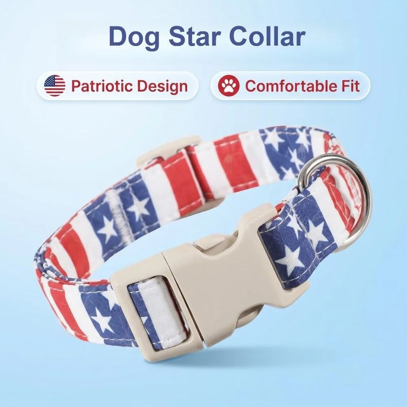 Soft Cotton Patriotic Dog Collar