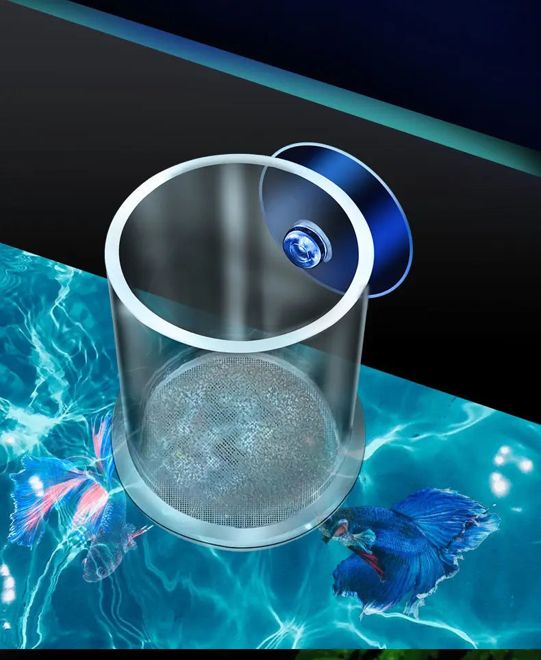Clear Acrylic Aquarium Feeding Cup Ring Anti-drift Betta Fish Feeder