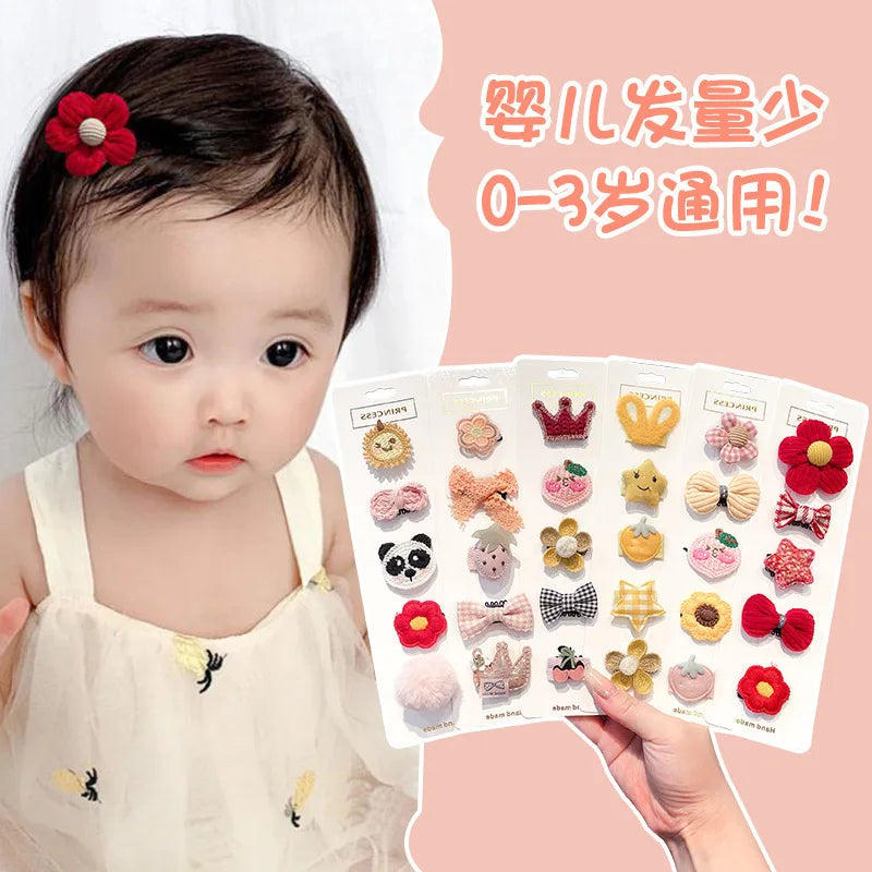 Adorable Flower Snap Clips for Baby Girls (Set of 6)