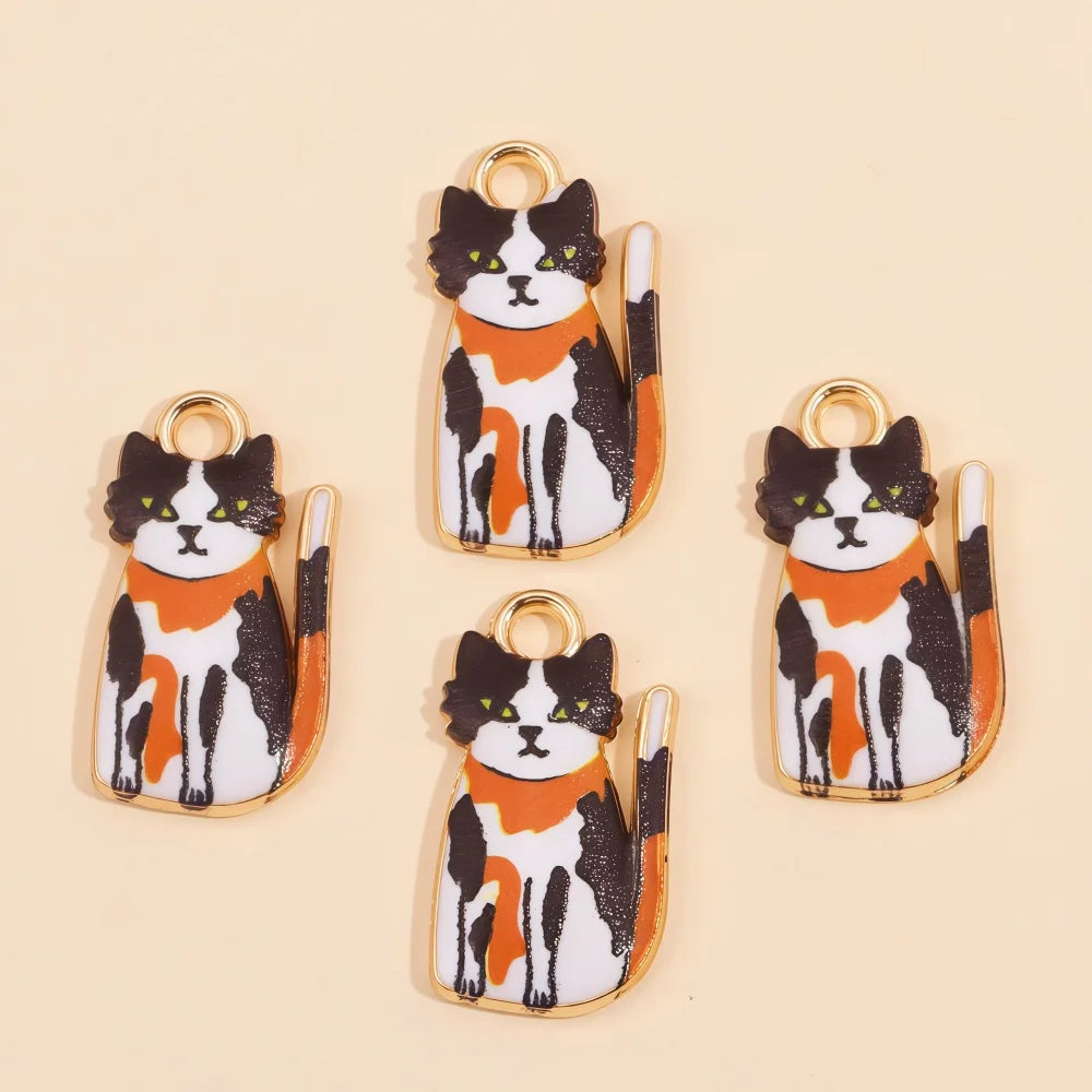 Colorful Cartoon Cat & Animal Enamel Charms for DIY Jewelry Making