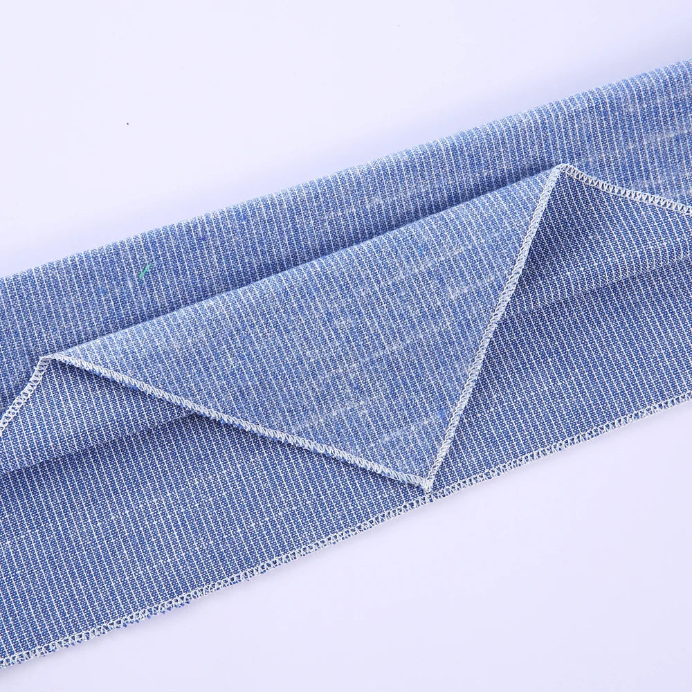 Blue White Striped Cotton Dog Bandana with Adjustable Fit