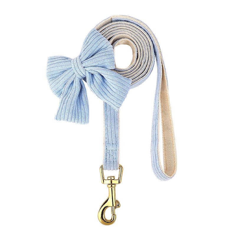 3-Piece Dog Collar Harness Leash Set with Bowknot