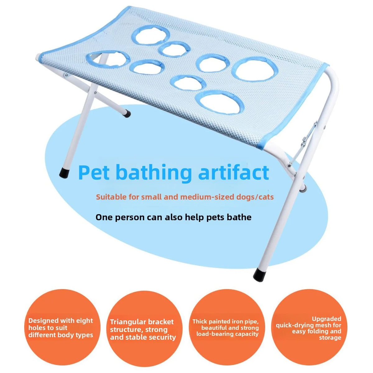 Pet Grooming Hammock with Stand – Anti-Bite Restraint for Dogs & Cats