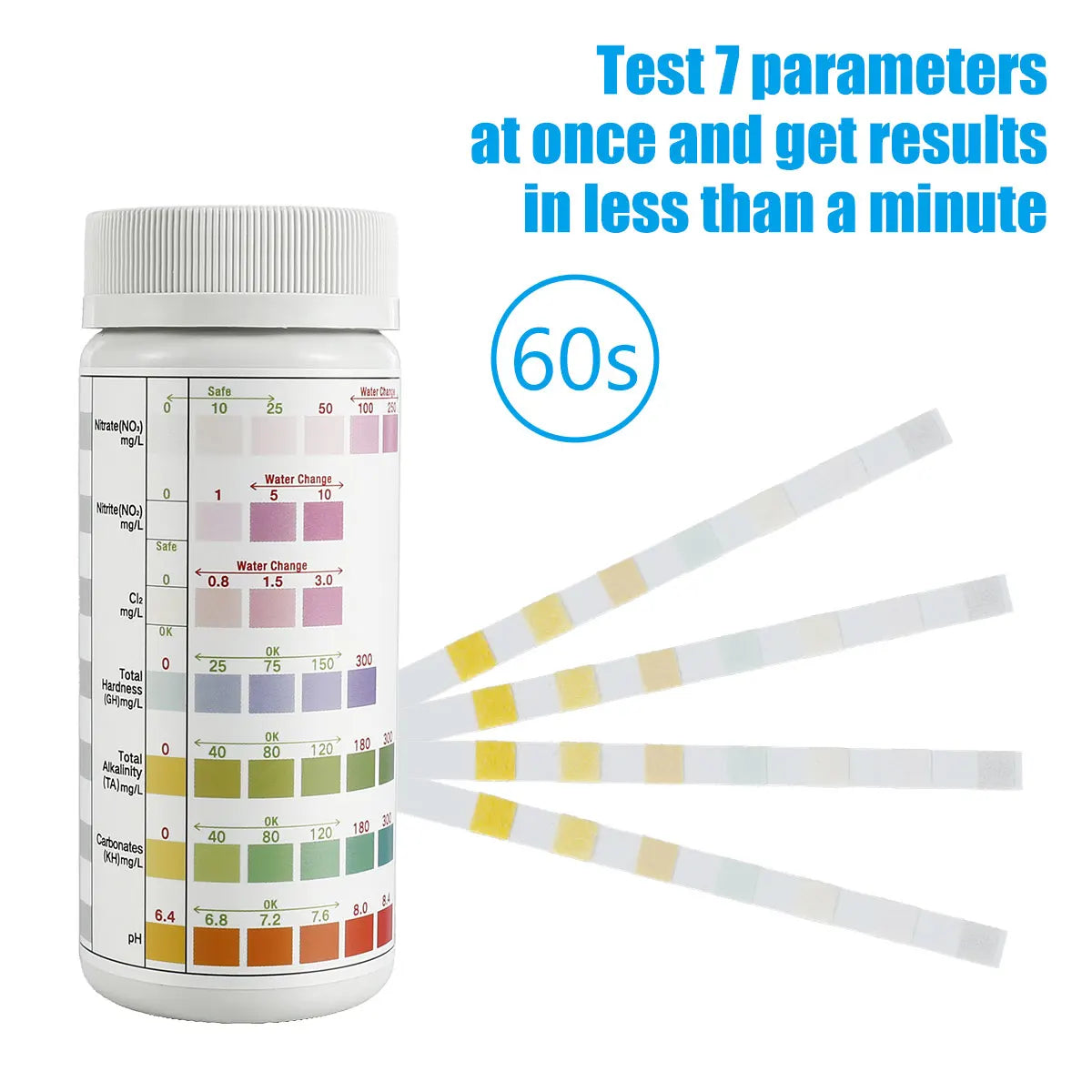 7-in-1 Aquarium Water Test Strips (100 Count)