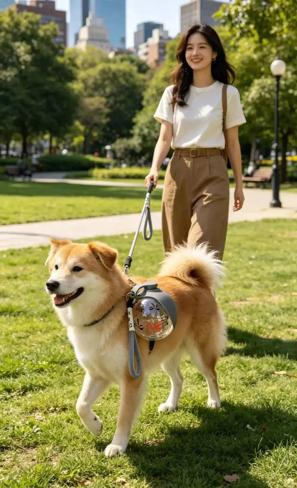Portable 2-in-1 Pet Water Bottle with Lanyard