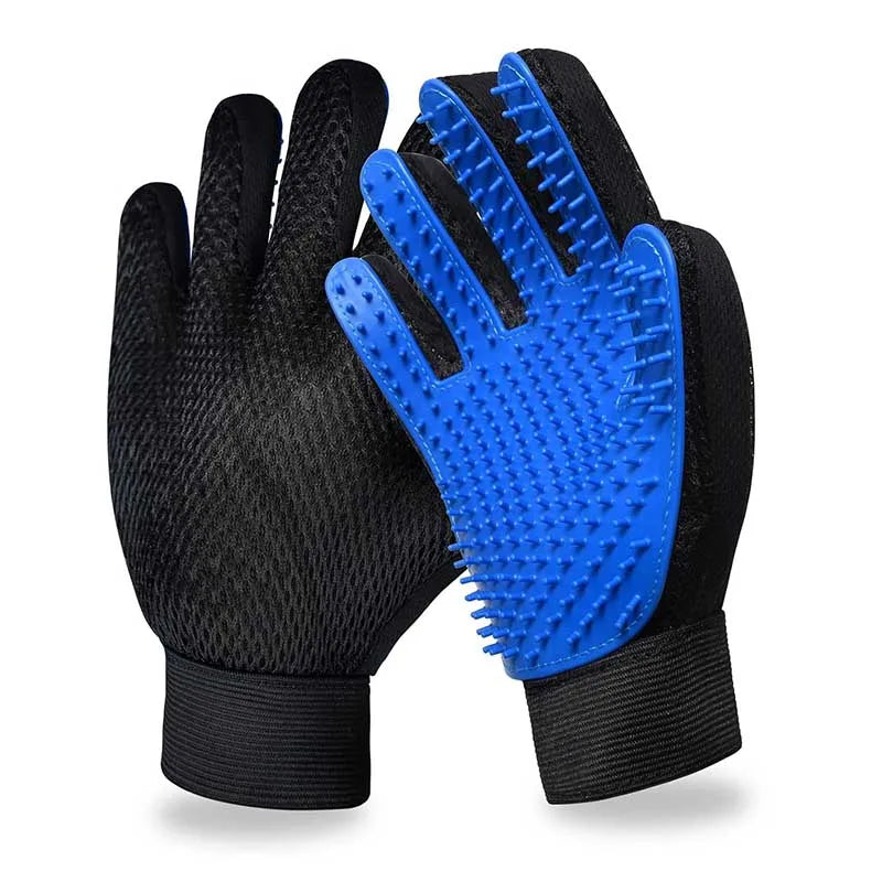 Pet Hair Remover Gloves – Dog & Cat Grooming Brush