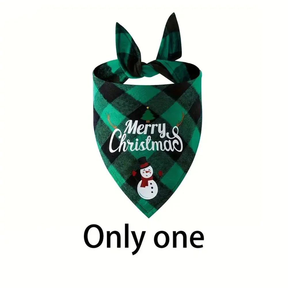 Christmas Triangle Dog Bandana Scarf with Adjustable Fit