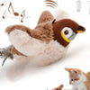 Jouet pour chat en peluche d'oiseau interactif et gazouillant