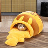 Panier pour chat style grotte douillet avec coussin amovible