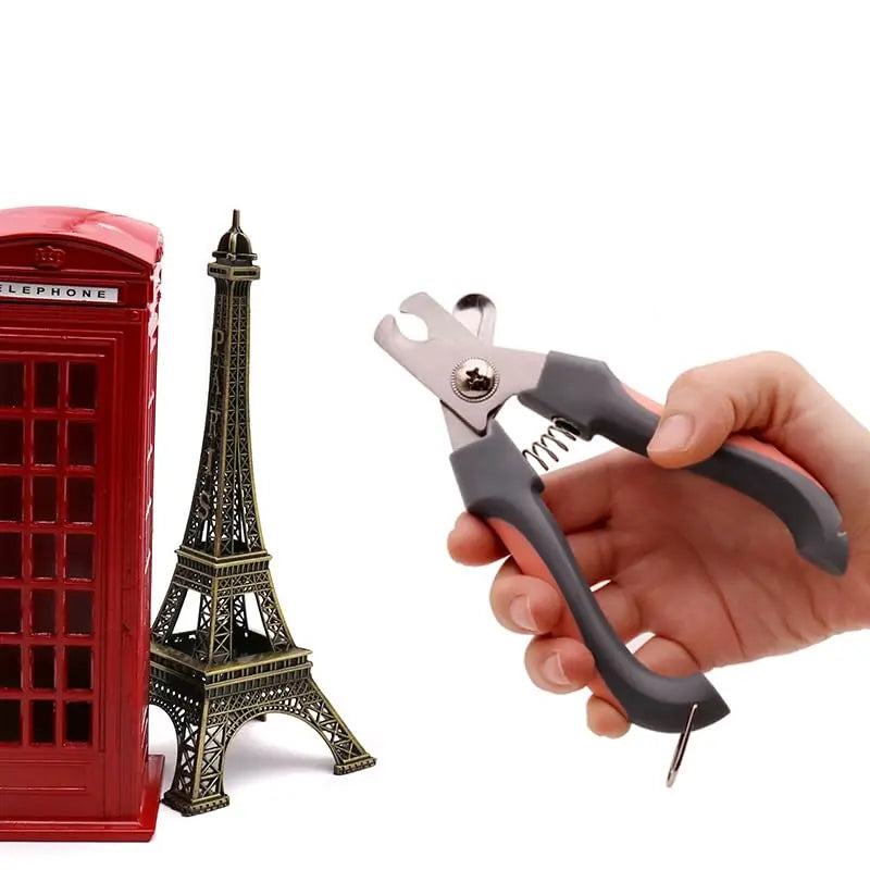 Stainless Steel Pet Nail Clippers with Safety Guard & Built-In File