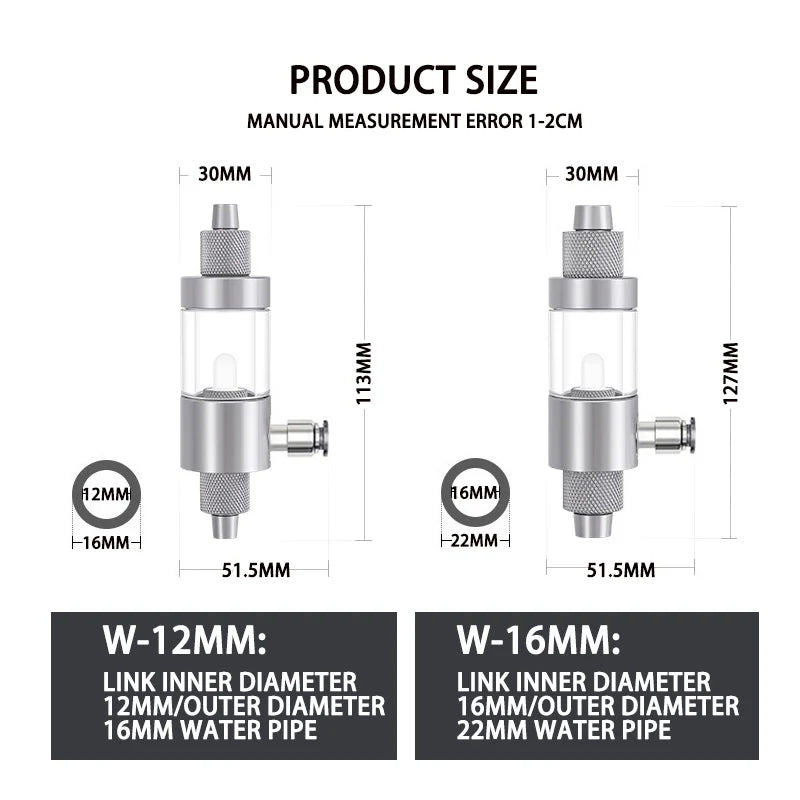 Diffuseur CO2 en aluminium pour aquariums