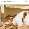 Ceramic Pet Bowl with Wood Stand – Elegant Bow Knot Design