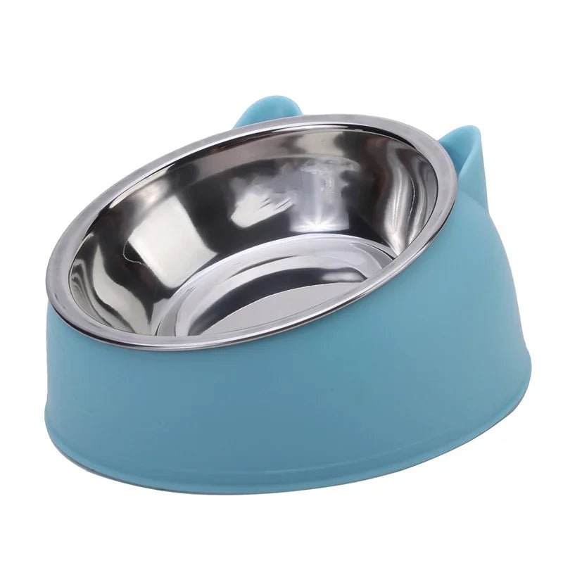 Ergonomic Stainless Steel Pet Food Bowl with Tilted Design