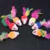 Interactive Plush Cat Toy with Feather Teaser