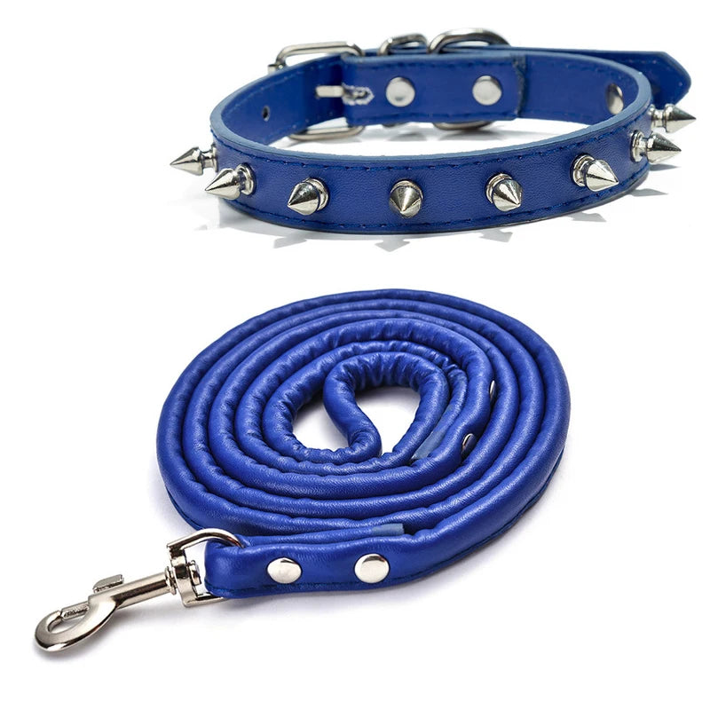 Studded PU Leather Dog Collar with Metal Accents