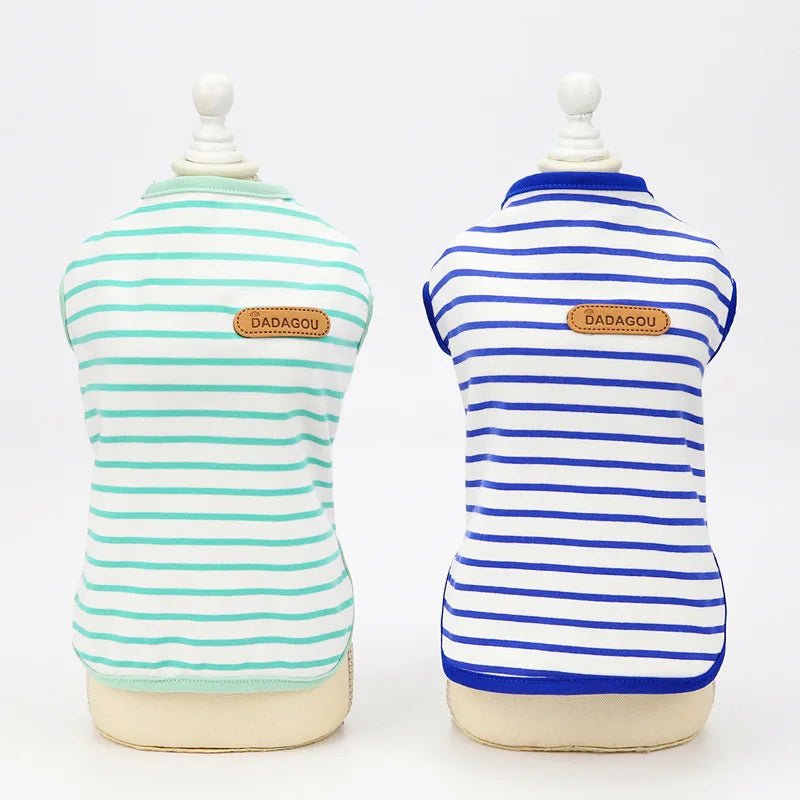 Striped Sleeveless Pet Vest for Small Dogs and Cats