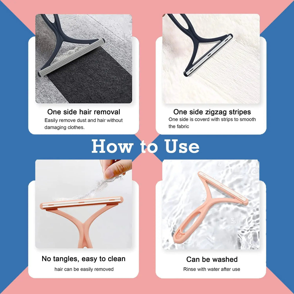 Double-Sided Silicone Pet Hair Remover & Fabric Shaver