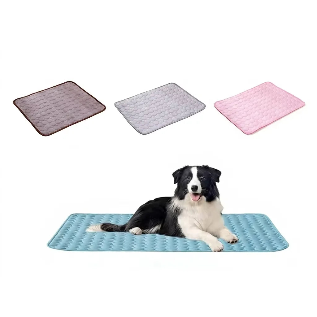 Ice Silk Cooling Pet Mat with Non-Slip Bottom