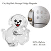 Clear glass cat or dog figurine magnet for fridge storage