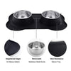 Double Dog Bowl Set with Anti-Slip Silicone Mat