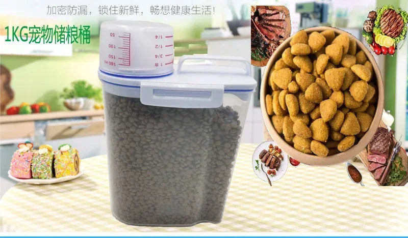 Conteneur de conservation hermétique pour croquettes avec tasse doseuse