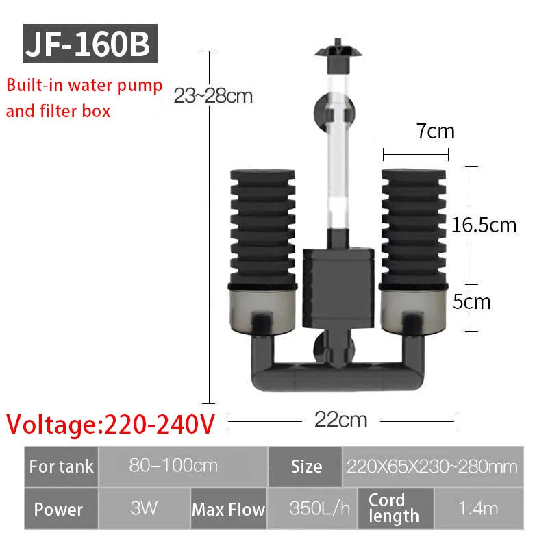 Filtre Submersible pour Aquarium avec Éponge Biochimique
