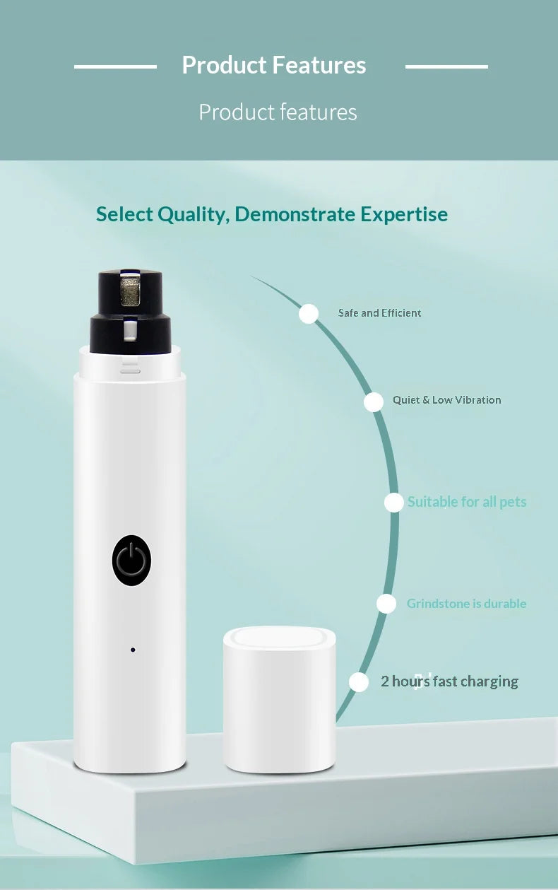 Quiet Electric Pet Nail Grinder for Dogs and Cats