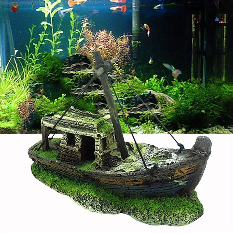 Adorno de Naufragio para Acuario en Resina