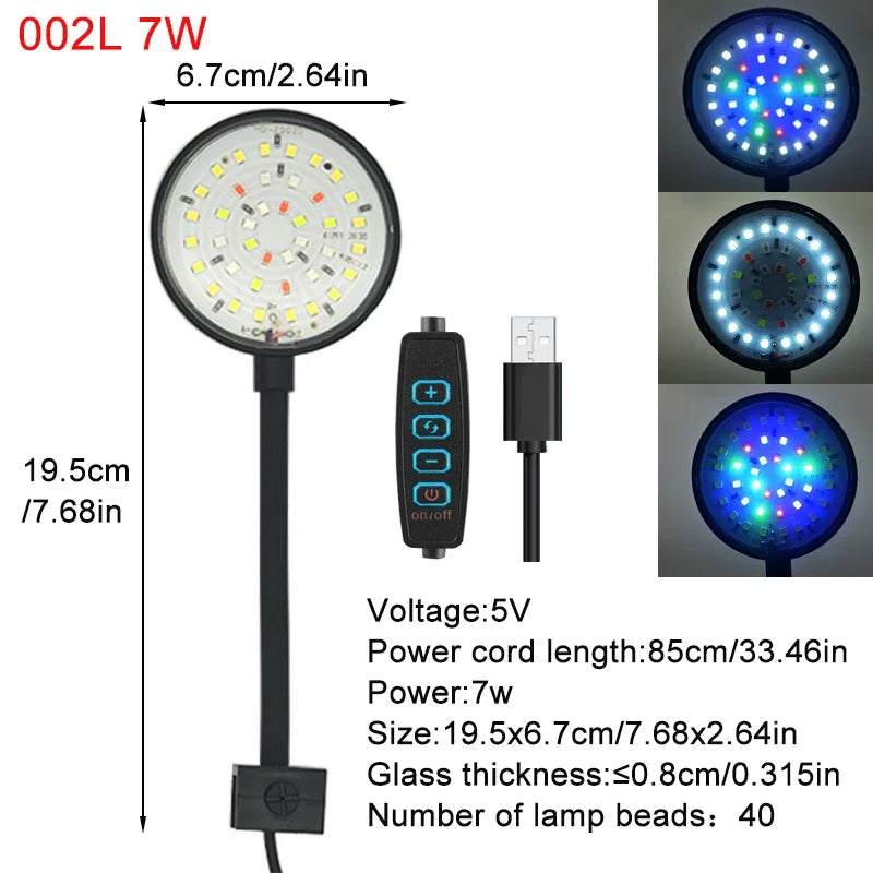 A black clip-on LED light with 40 lamp beads illuminates a circular area.