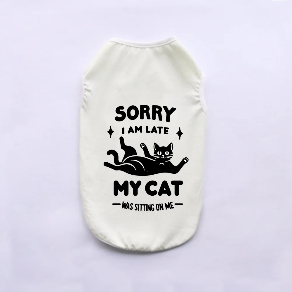 Breathable Summer Pet Vest with Fun Print – Sleeveless Casual Shirt for Small Dogs & Cats