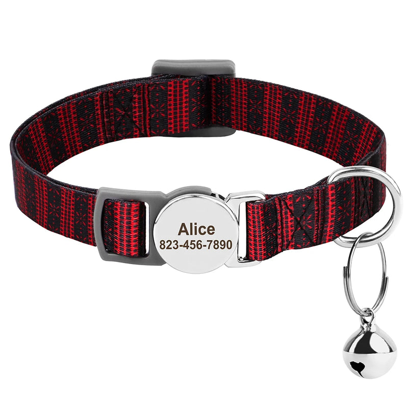 Personalisierte Katzenhalsband mit gedrucktem Design und graviertem ID-Anhänger