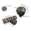 A multi-shape cat tunnel playhouse with balls made of colorful, collapsible fabric.