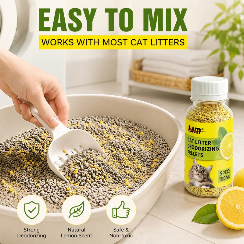 Lemon Scent Cat Litter Deodorizing Pellets for Odor Control