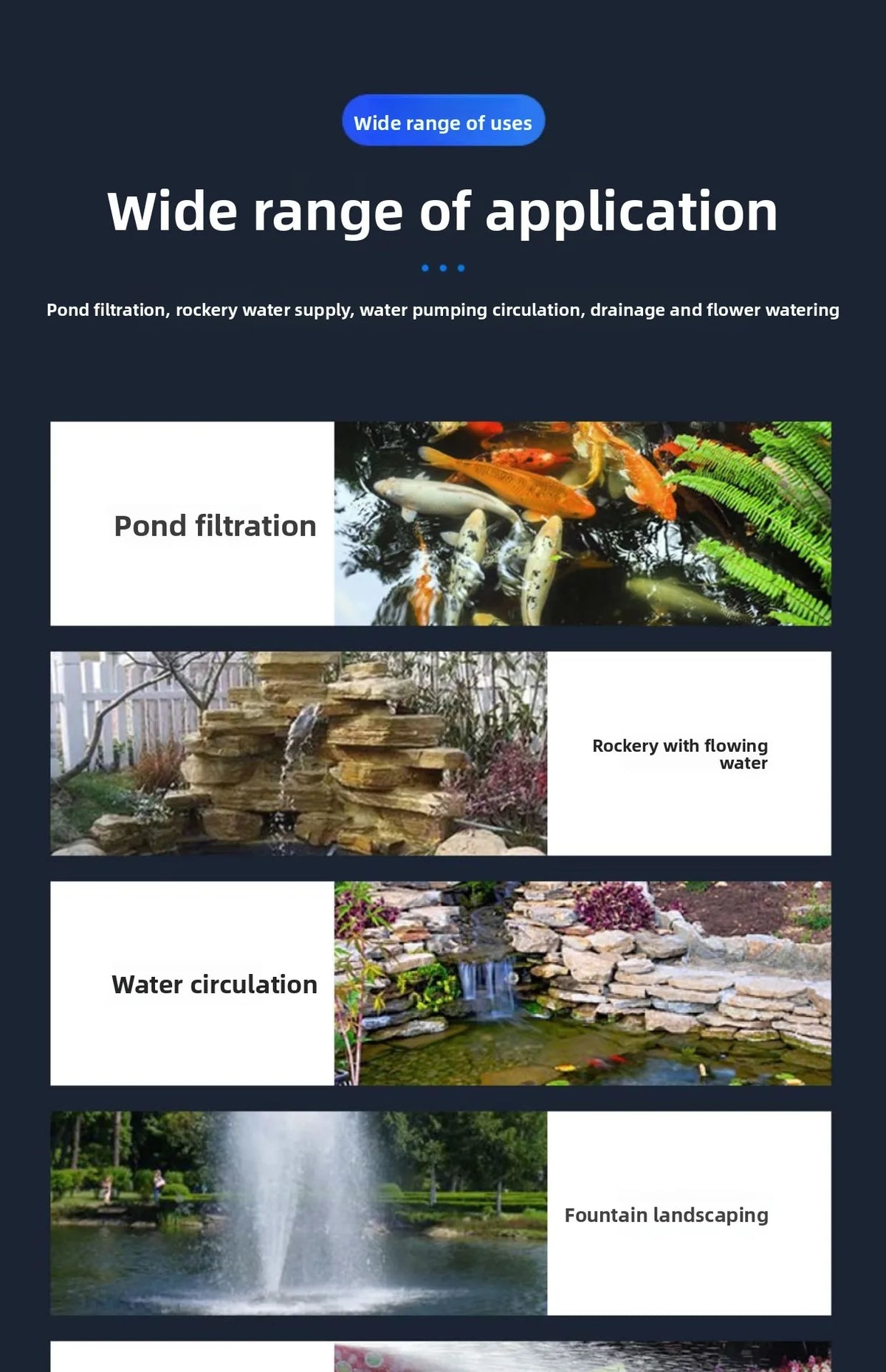 Submersible Pond Pump for Fountains, Filtration & Aeration