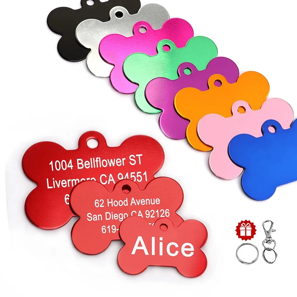 Personalized Bone-Shaped Pet ID Tag with Custom Engraving