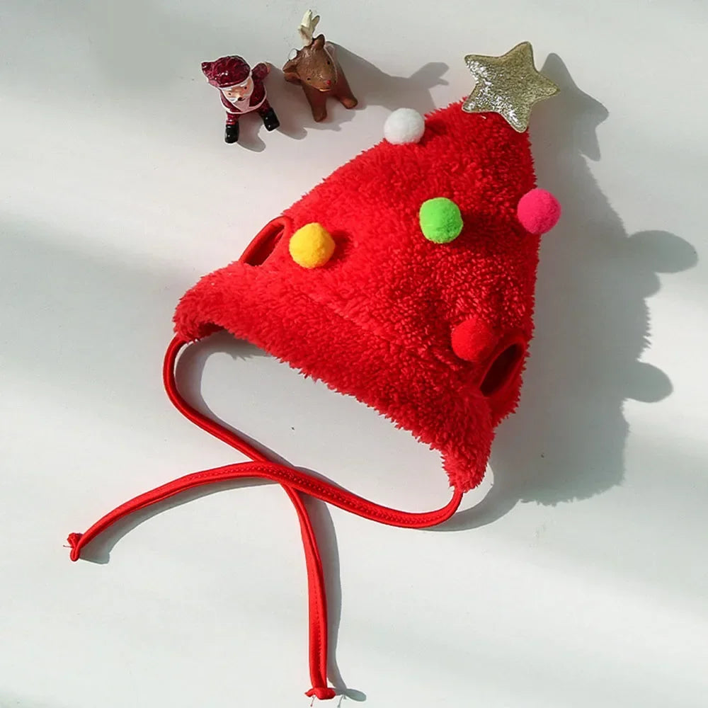 Christmas Pet Hat and Bandana Set for Cats and Small Dogs
