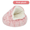 Lit Semi-Ouvert en Peluche pour Chats et Chiens