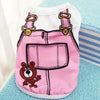 Veste pour chien rose avec motif ours et quincaillerie jaune