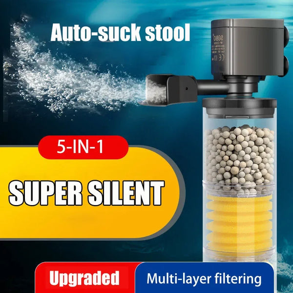 Filtre Submersible Silencieux pour Aquarium