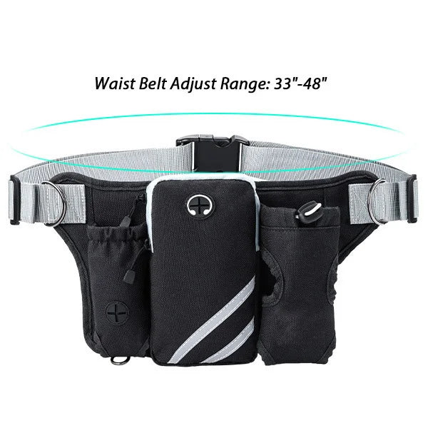 Hands-Free Reflective Dog Walking Belt with Storage Pouch